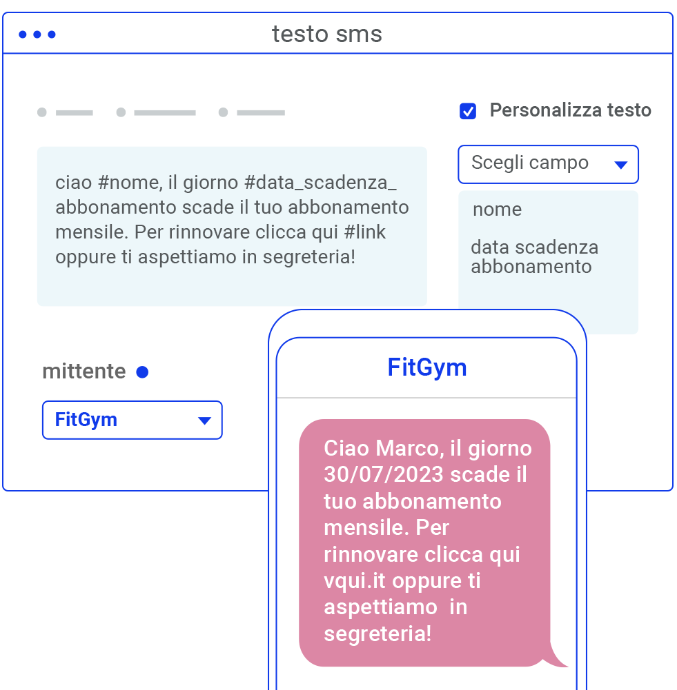 Sms promemoria scadenza marketing palestre