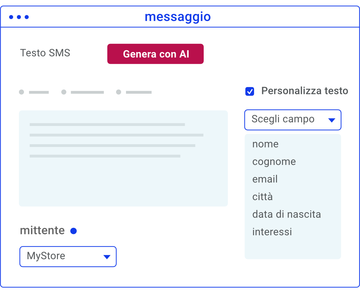 Ai generativa testo sms