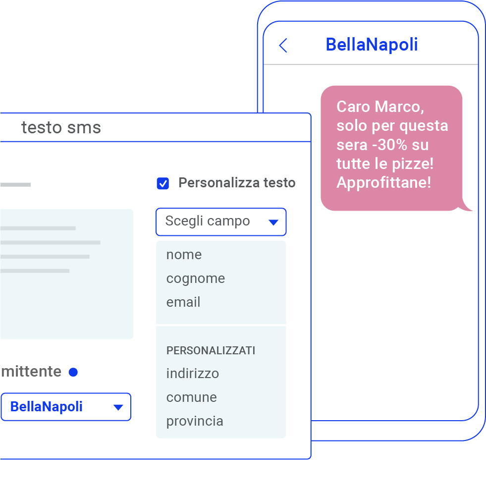 Invio sms multipli personalizzati Invio sms multipli personalizzati