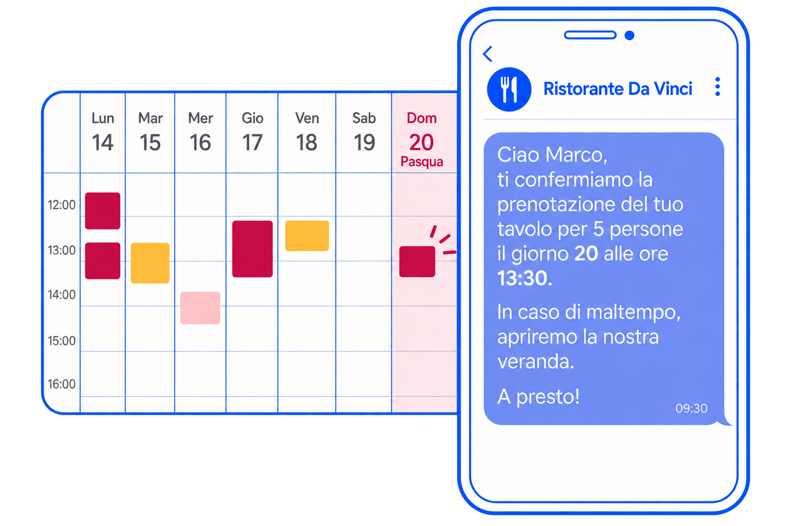 SMS automatico per reminder prenotazione come strategia di marketing per Pasqua dei ristoranti SMS automatico per reminder prenotazione come strategia di marketing per Pasqua dei ristoranti