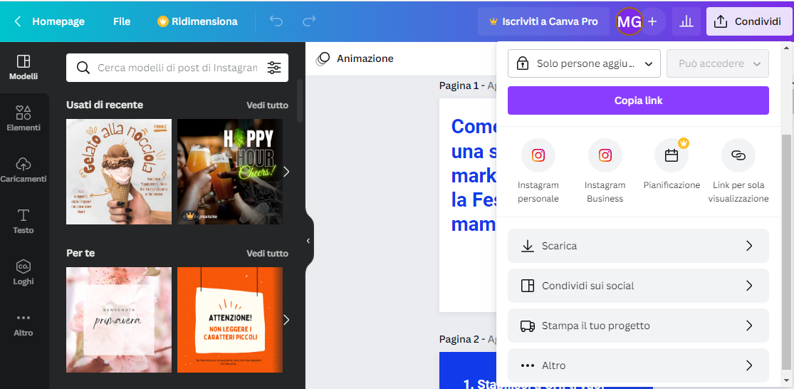 come_usare_canva_condividi_progetto