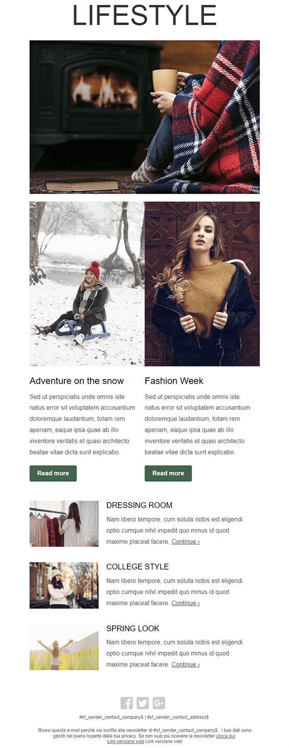 newsletter_template_abbigliamento