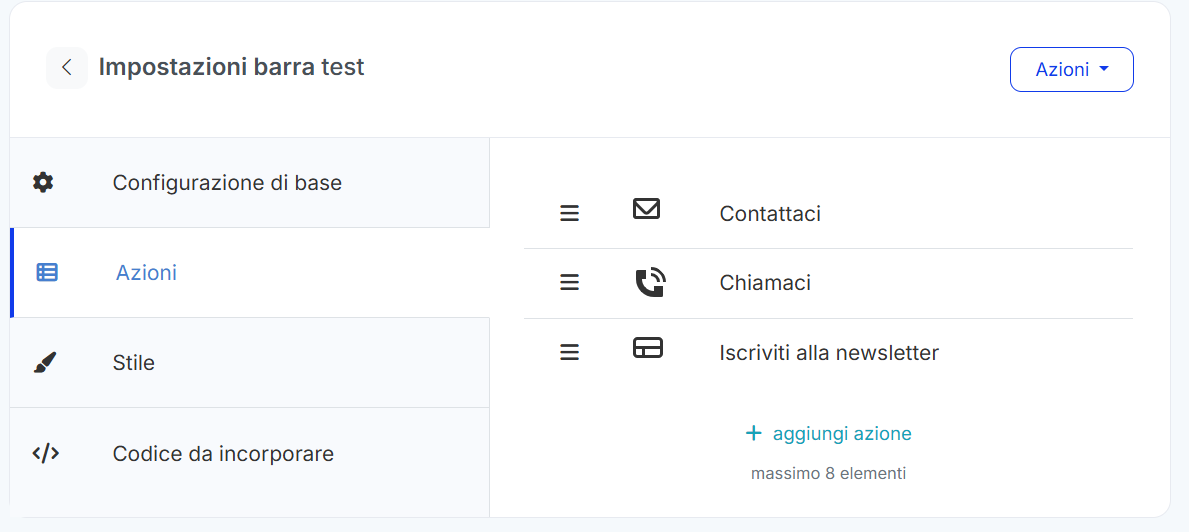 newsletter_wordpress_impostazioni_barra newsletter_wordpress_impostazioni_barra