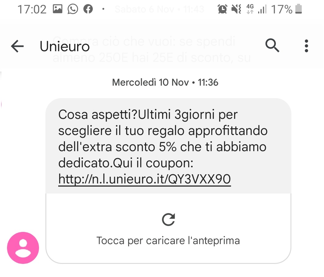 esempio_sms_compleanno_unieuro_dopo_due_giorni esempio_sms_compleanno_unieuro_dopo_due_giorni