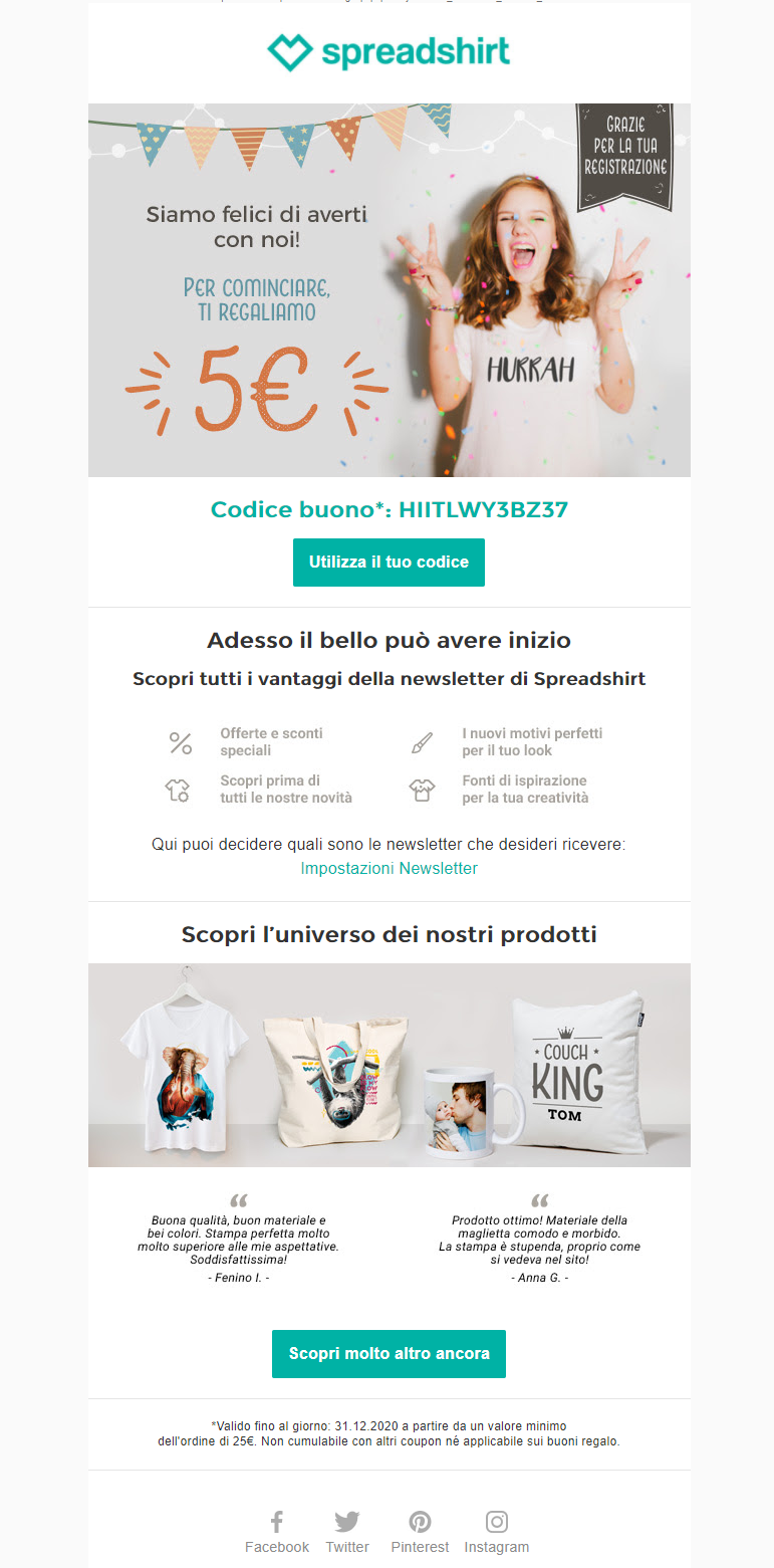 Welcome Email: esempi che funzionano (e linee guida)
